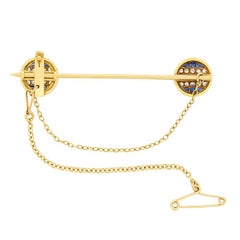 Victorian Diamond and Sapphire Double Pin, circa 1900s