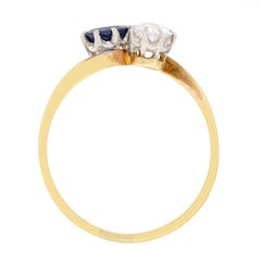 Victorian Diamond and Sapphire Twist Ring, circa 1900s