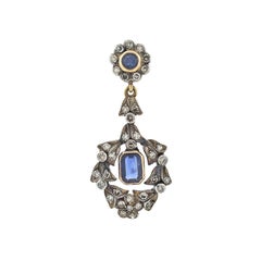 Victorian Diamond and Sapphire Wreath Dangle Earrings