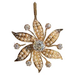 Victorian Diamond and Seed Pearl Pendant