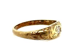 Victorian Diamond Baby Ring 14K Yellow Gold Antique Original 1890's Allsopp Bros