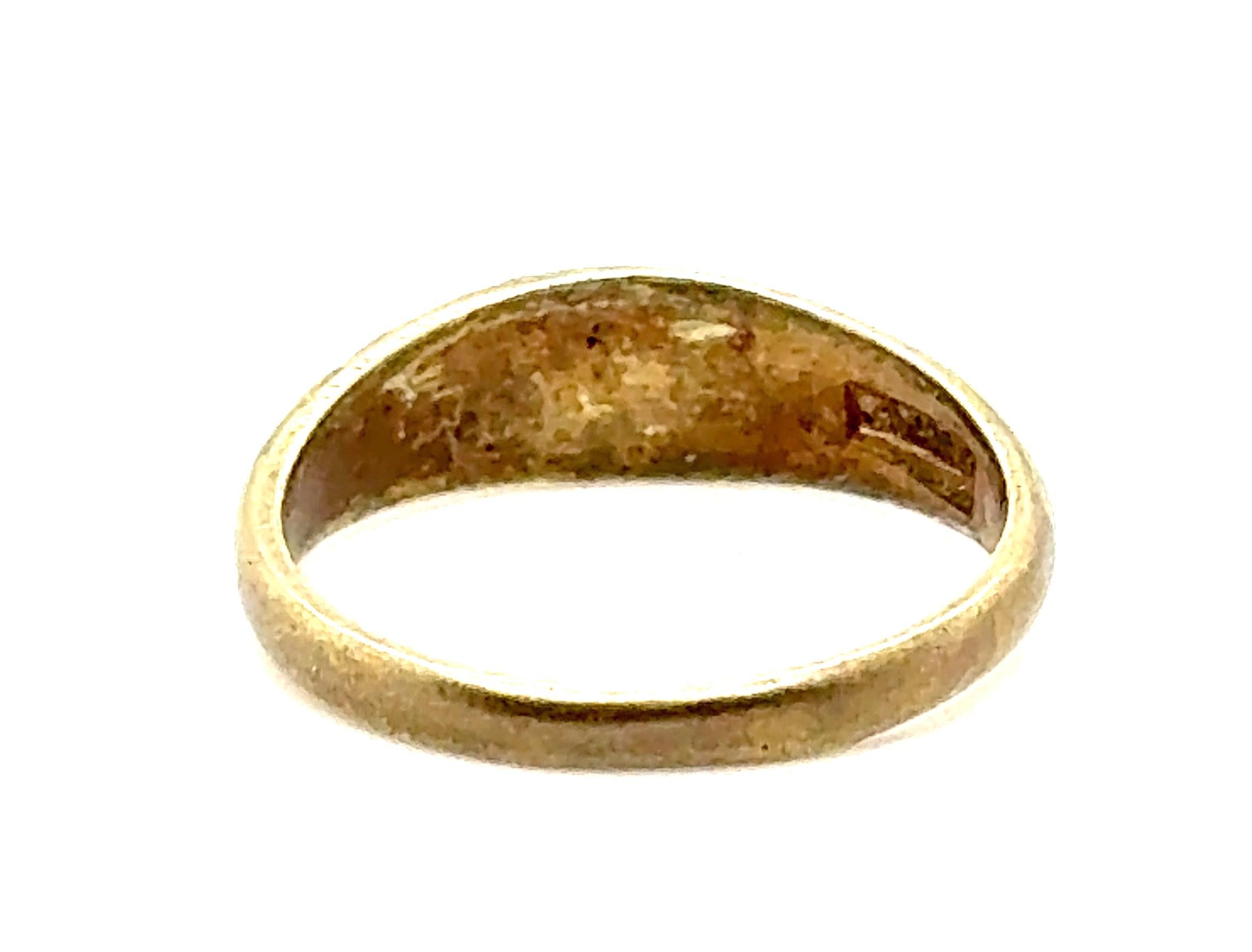 Women's or Men's Victorian Diamond Baby Ring 14K Yellow Gold Antique Original 1890's Allsopp Bros For Sale