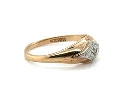 Victorian Diamond Baby Ring Mined Yellow & White Gold Antique Original 1880's