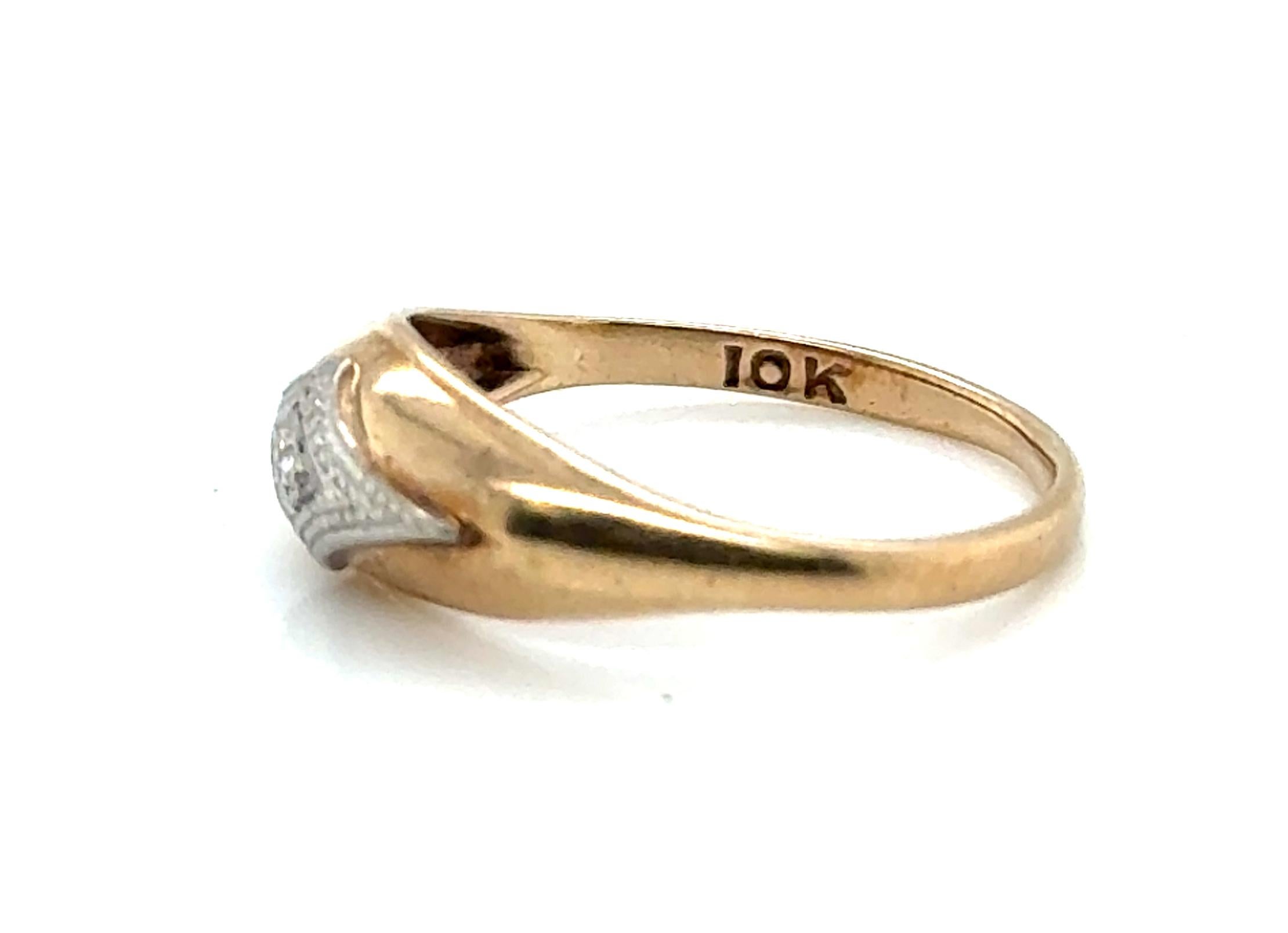 Victorian Diamond Baby Ring Mined Yellow & White Gold Antique Original 1880's In Excellent Condition In Dearborn, MI