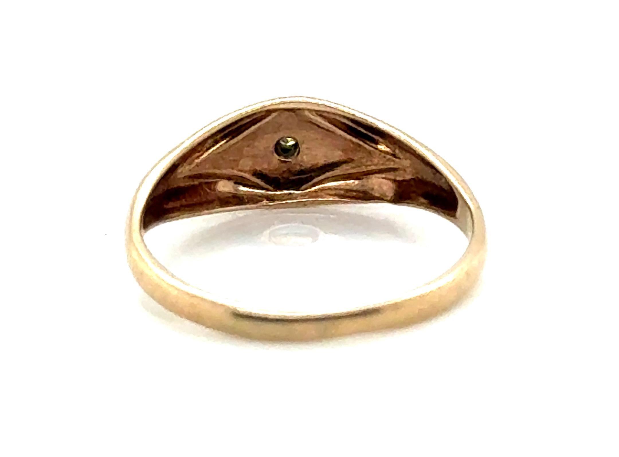 Victorian Diamond Baby Ring Mined Yellow & White Gold Antique Original 1880's 1