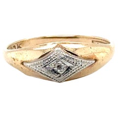 Victorian Diamond Baby Ring Mined Gelb & Weißgold Antique Original 1880's