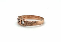 Victorian Diamond Baby Ring Old Cut 14K Yellow Gold Antique Original 1870's