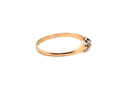 Victorian Diamond Baby Ring Old Mine Cut Yellow Gold Antique Original 1870's