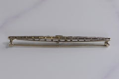 Victorian Diamond Black Enamel Filigree Brooch Pin