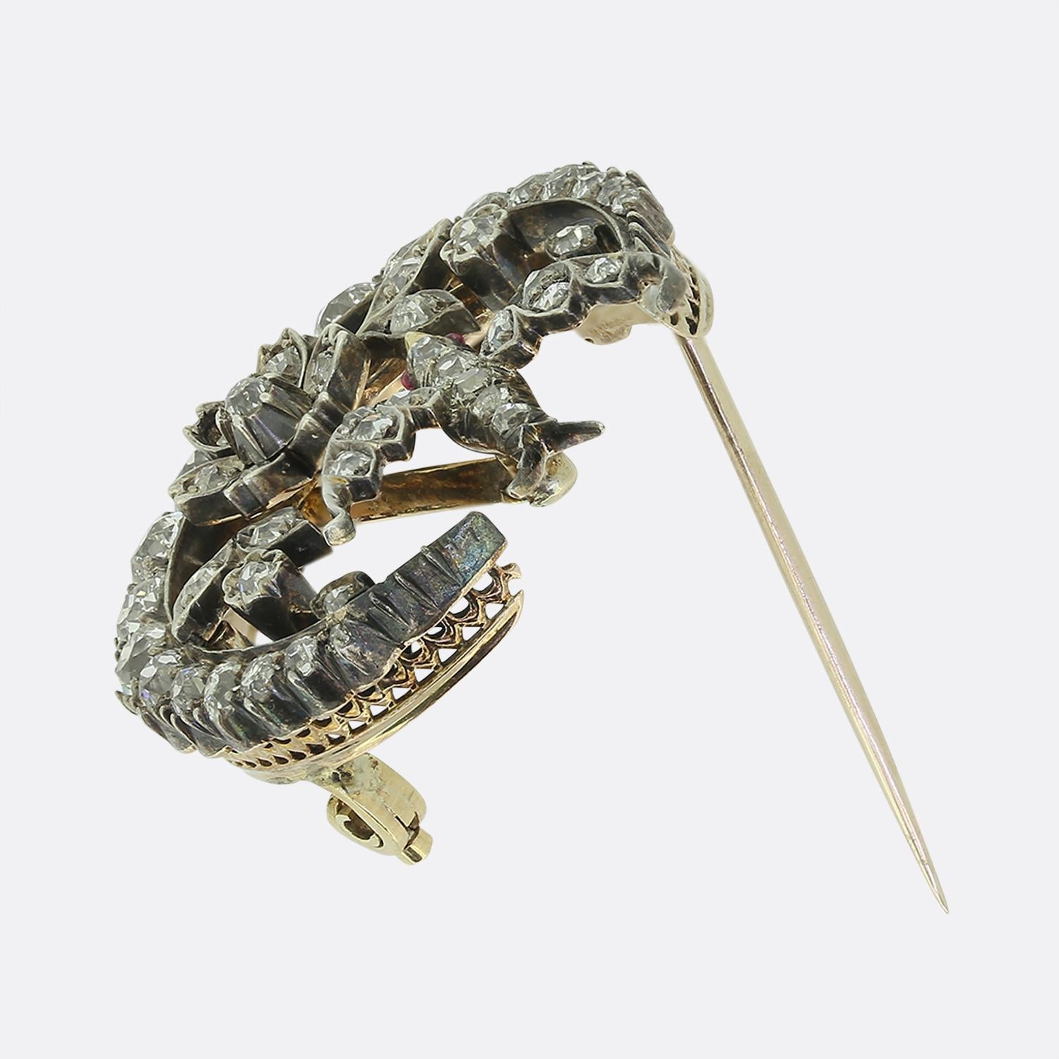Old Mine Cut Victorian Diamond Brooch