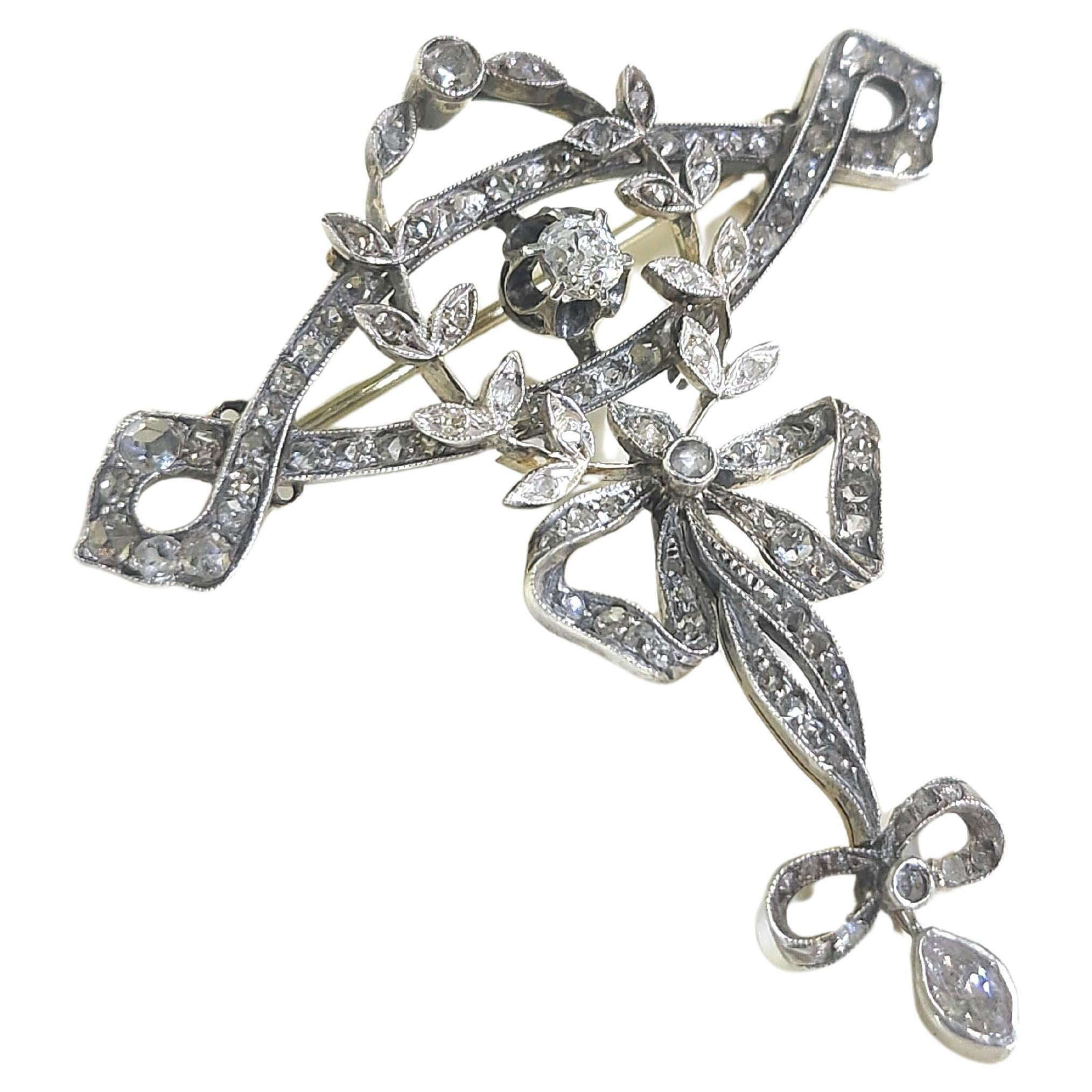 Victorian Diamond Brooch For Sale