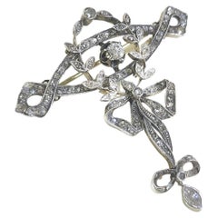 Antique Victorian 1850s Diamond Brooch