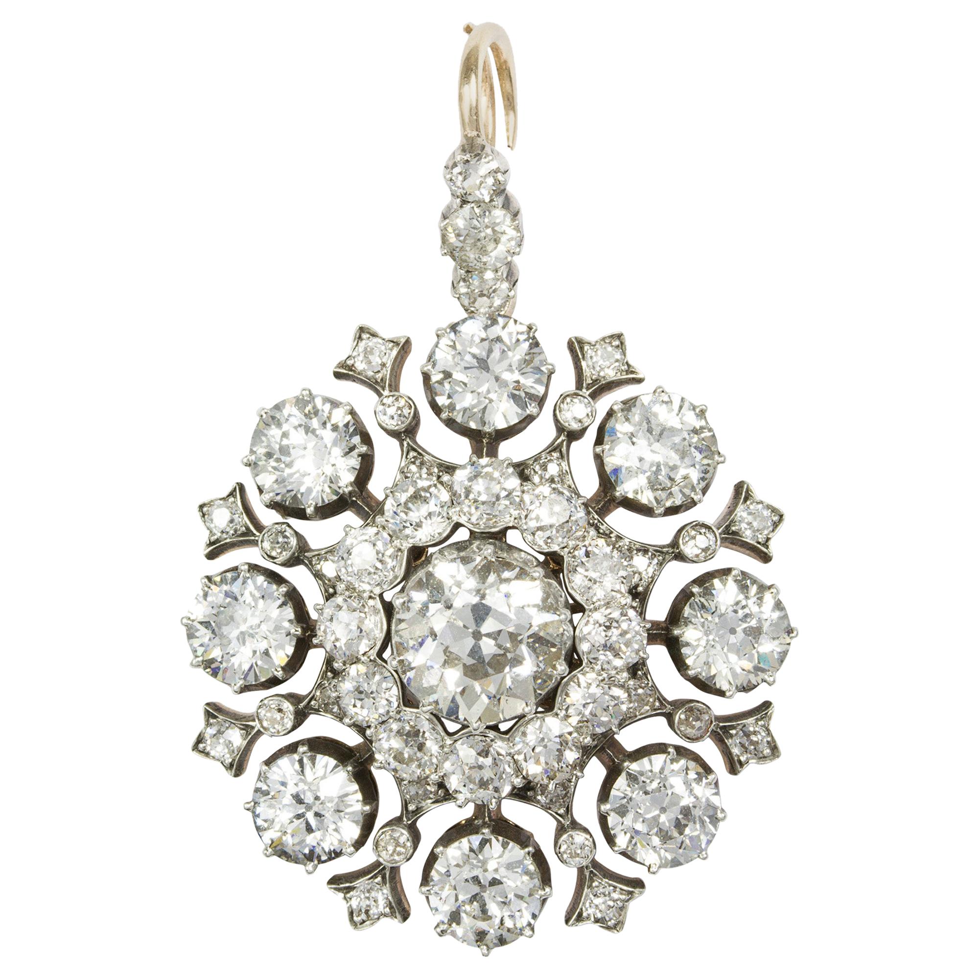 Victorian Diamond Brooch-Pendant