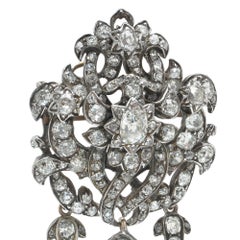 Victorian Diamond Brooch & Pendant with Articulated Drops