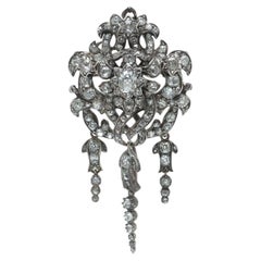 Victorian Diamond Brooch & Pendant with Articulated Drops