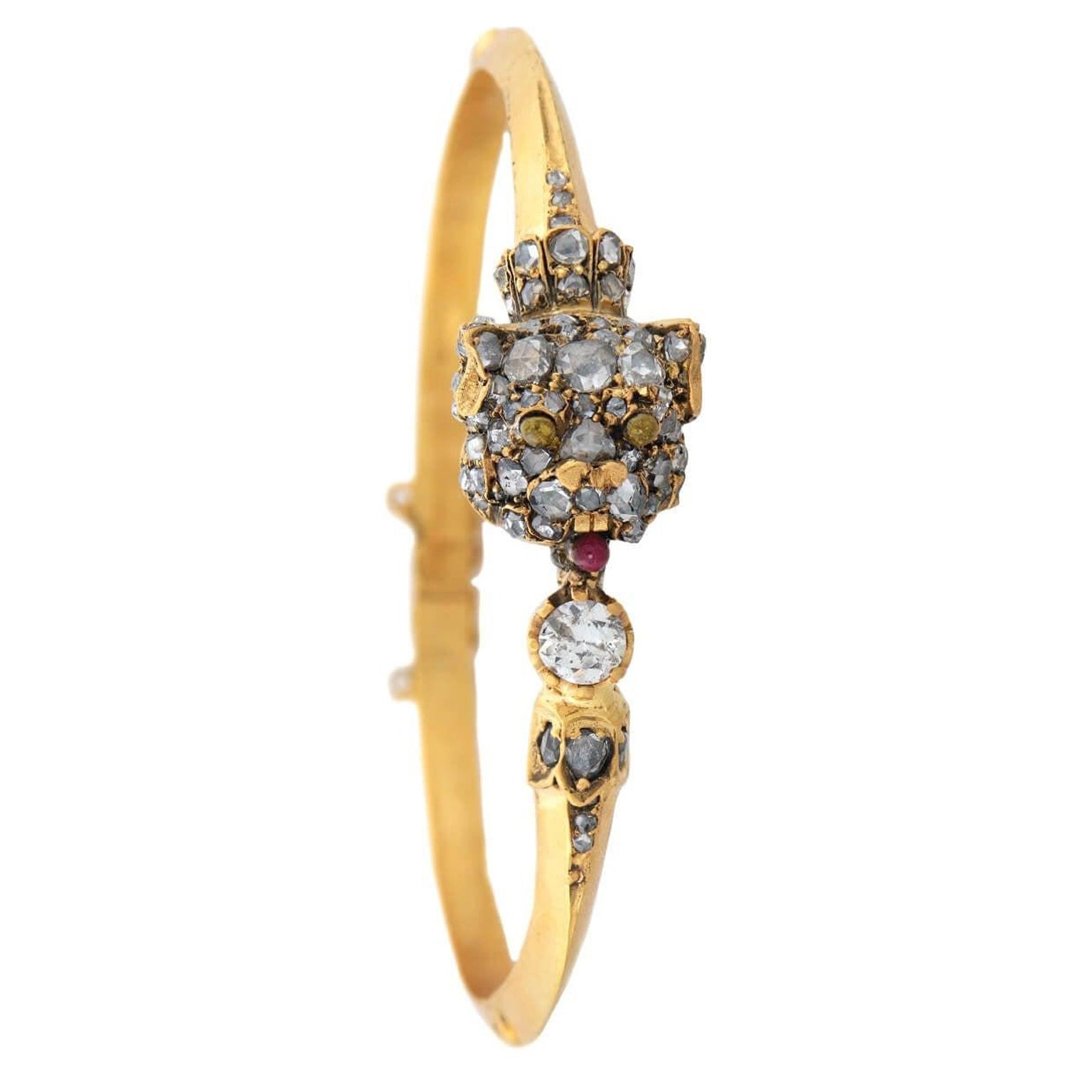 Bracciale vittoriano con diamante Bulldog in vendita