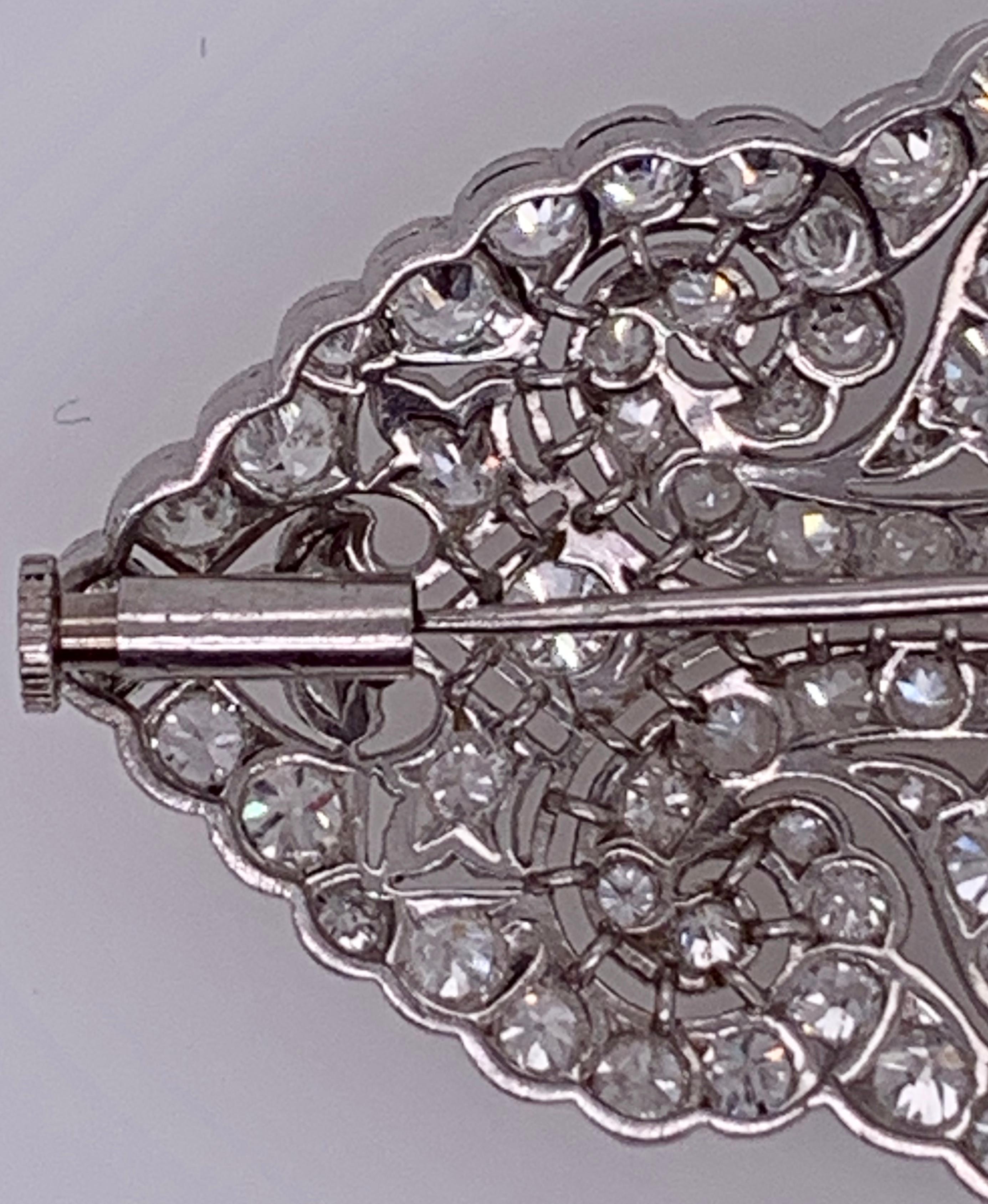 Vintage Diamond Cluster Brooch For Sale 6