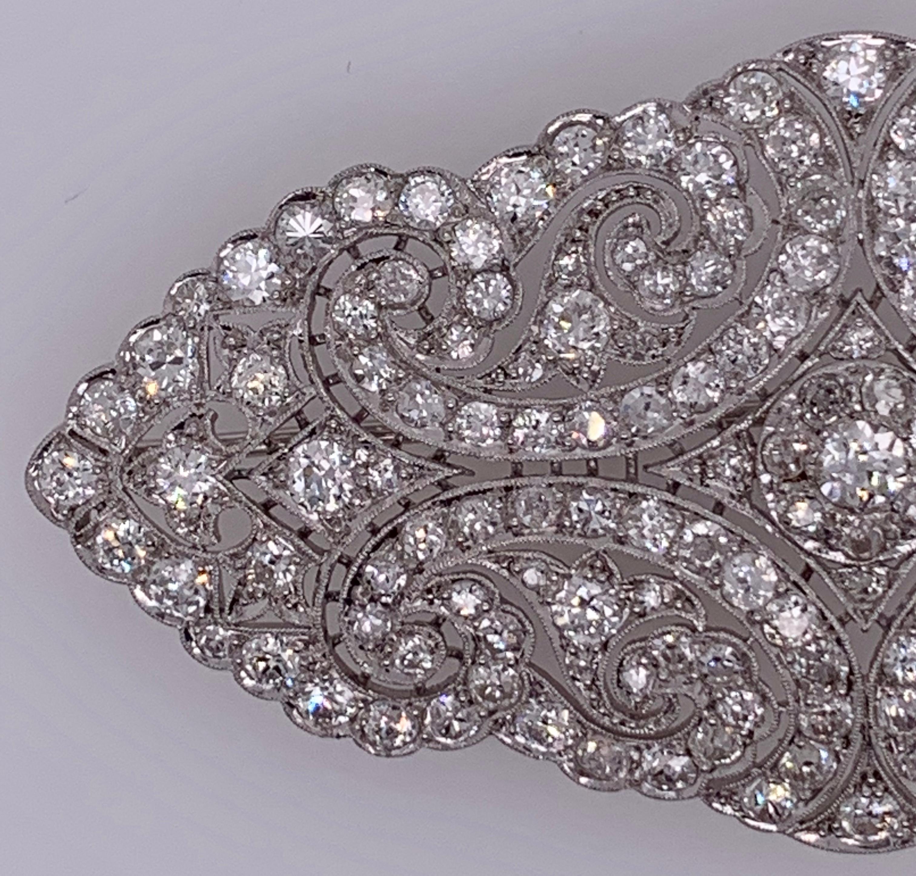 Vintage Diamond Cluster Brooch For Sale 1