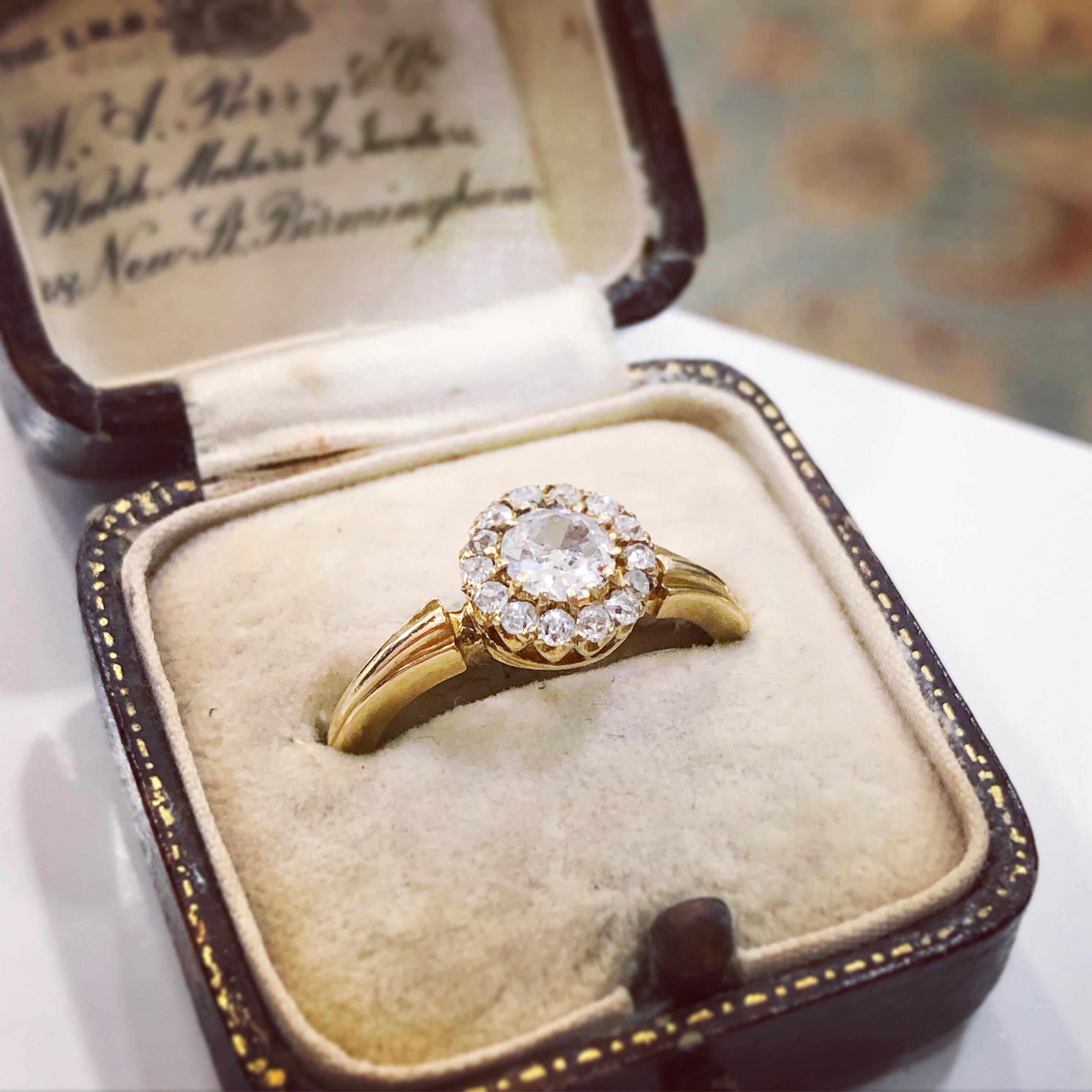 Victorian Diamond Cluster Engagement Ring, circa 1880s 1