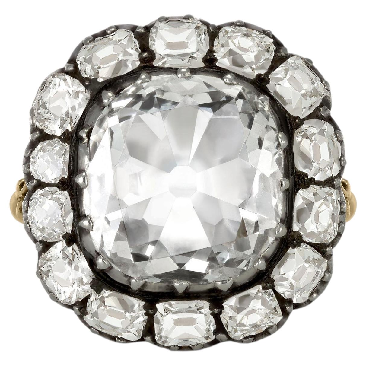 Anello vittoriano a grappolo con diamante Coronet, 1860 circa.