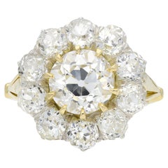 Viktorianischer Diamant-Kranz-Cluster-Ring, um 1890