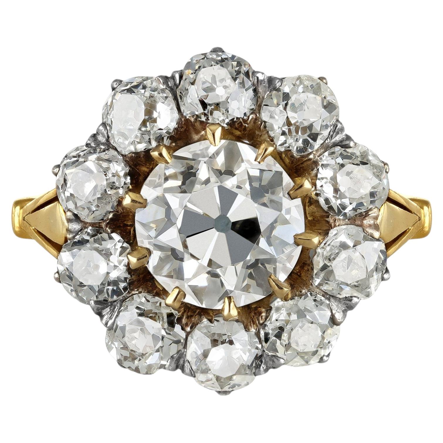 Victorian Diamond Coronet Cluster Ring, circa 1890