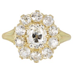Victorian diamond coronet cluster ring, English, circa 1890.