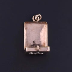 Victorian Diamond Crescent Moon Locket of 9k Gold