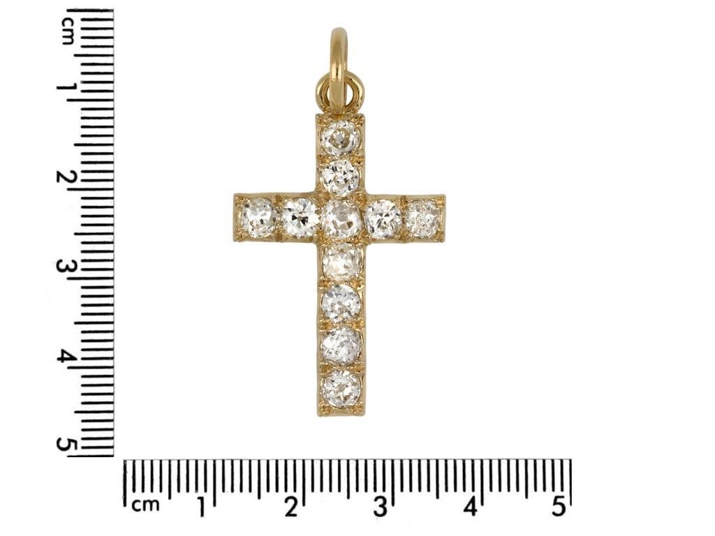 Victorian diamond cross pendant, circa 1880. In Good Condition For Sale In London, GB