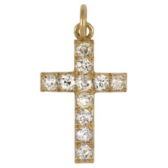 Victorian diamond cross pendant, circa 1880.