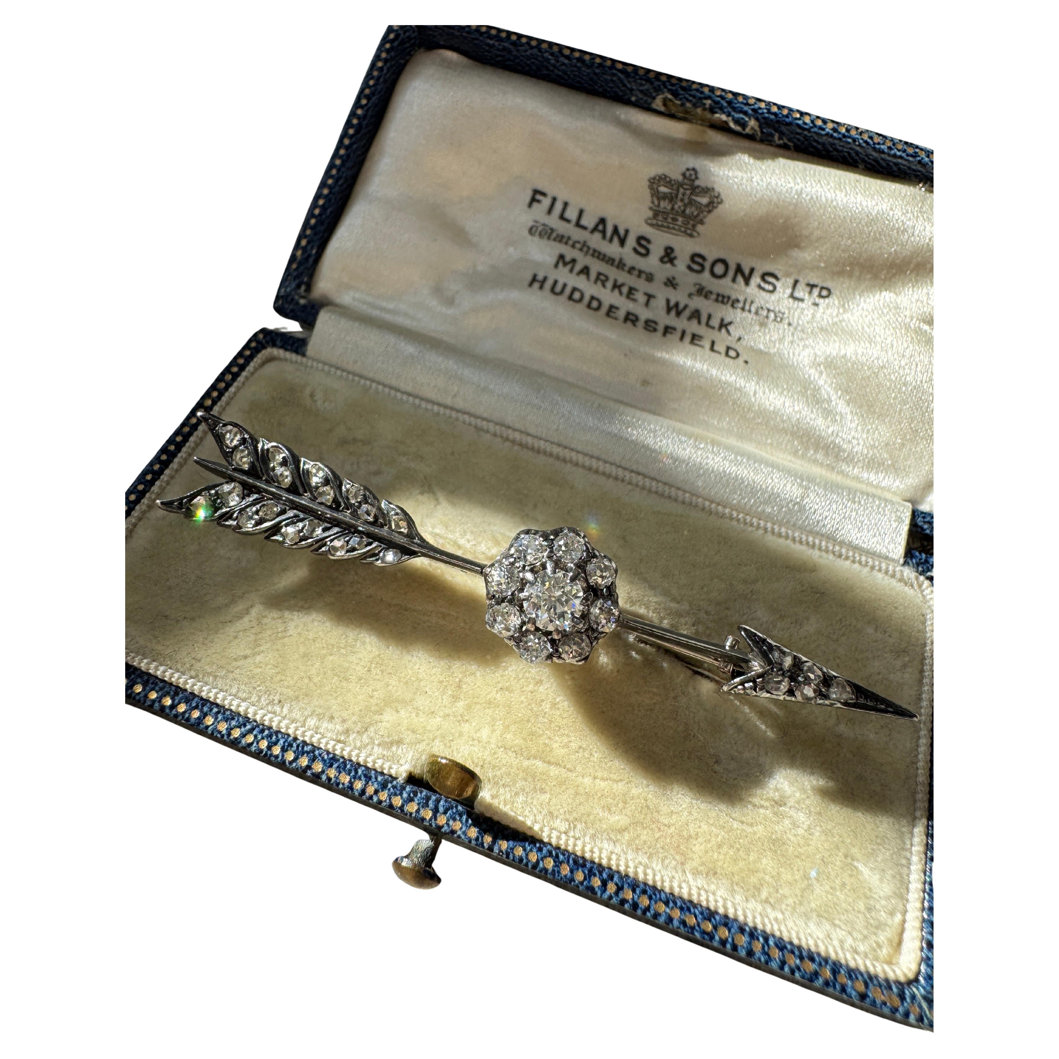 Victorian Diamond Cupid's Arrow Brooch