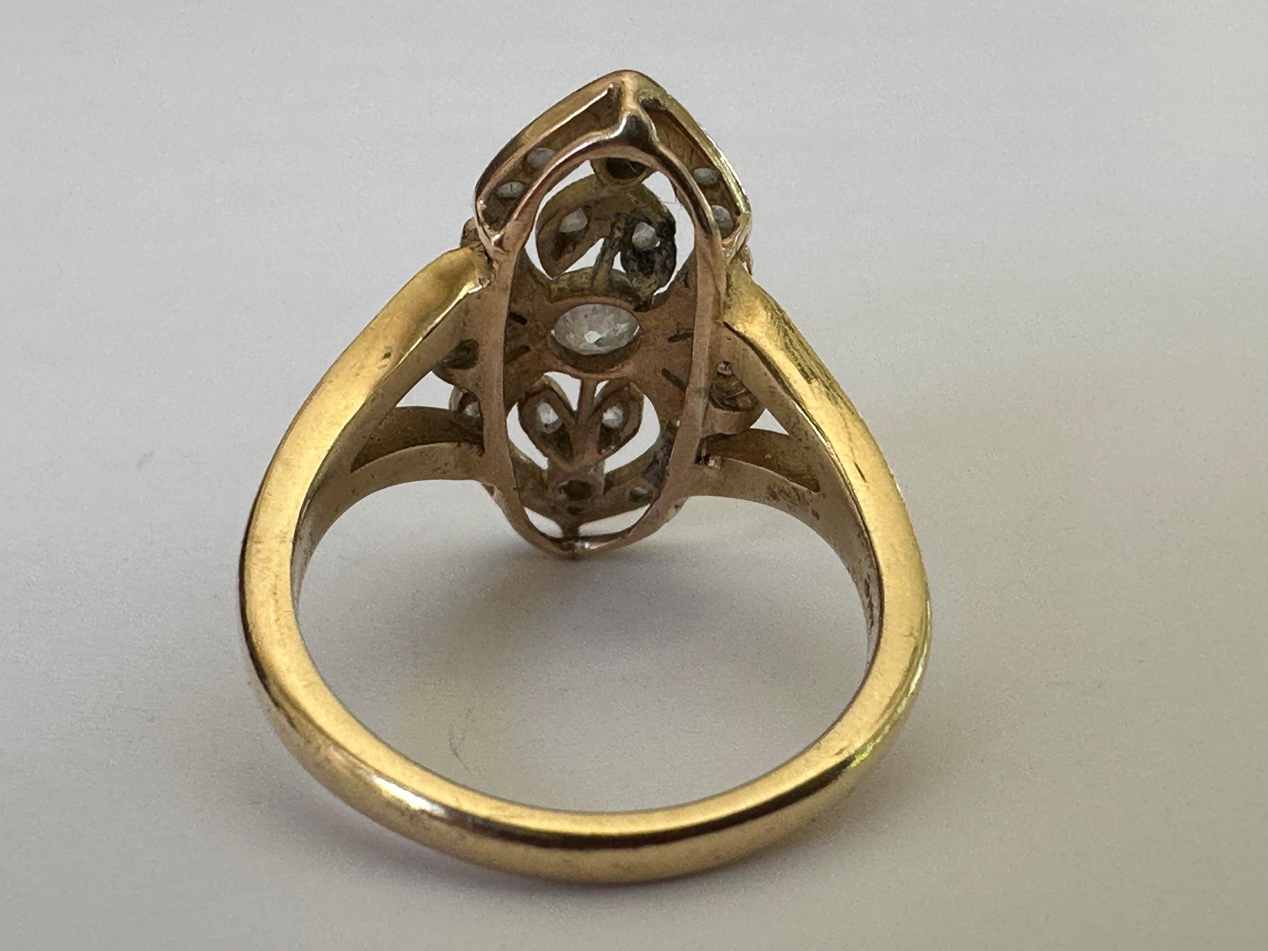 Taglio a rosa Anello vittoriano con diamante per la cena in vendita