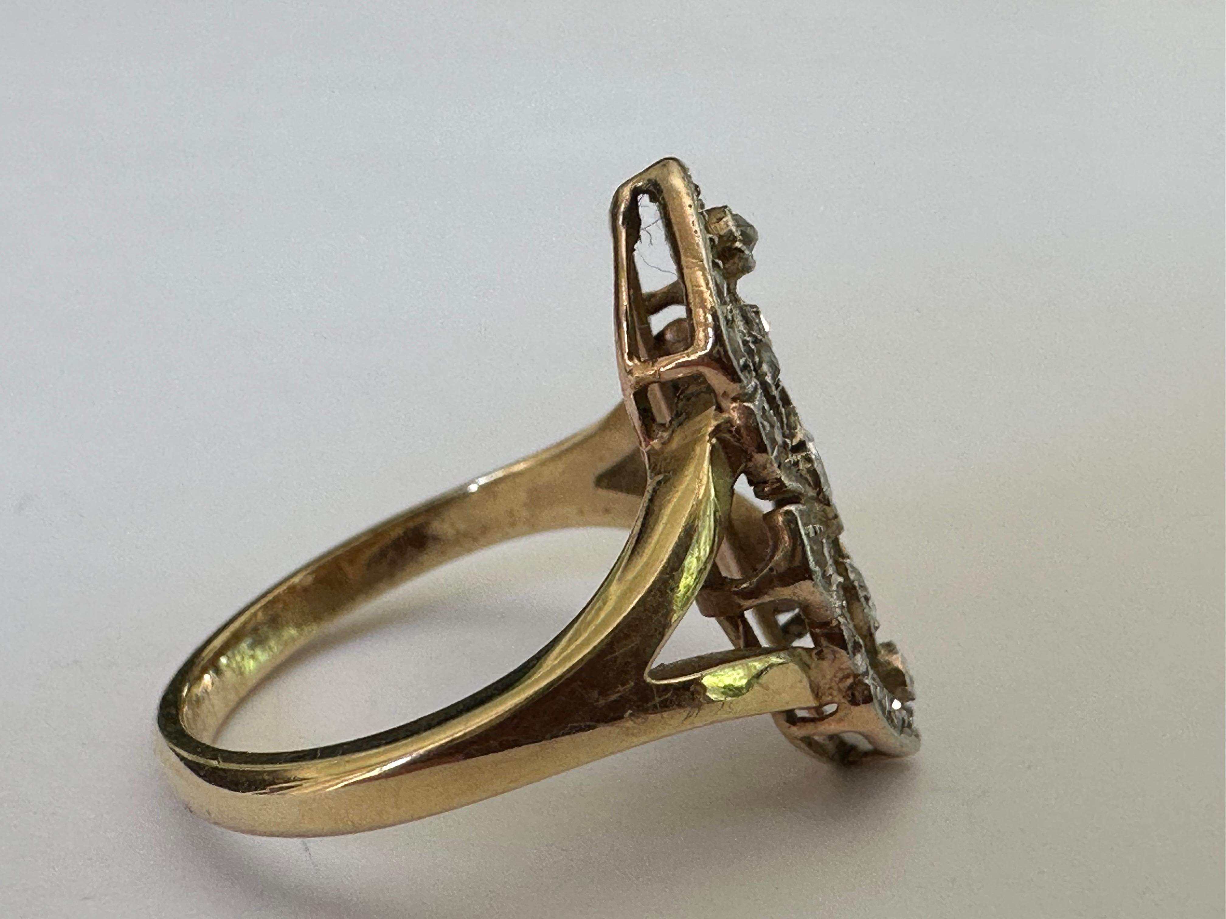 Anello vittoriano con diamante per la cena In condizioni buone in vendita a Denver, CO