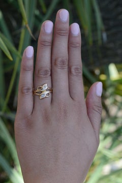 Victorian Diamond Double Snake Engagement Ring