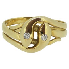 Victorian Diamond Double Snake Ring