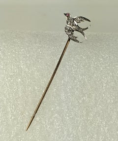Victorian Diamond Dove Stickpin