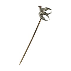 Victorian Diamond Dove Stickpin