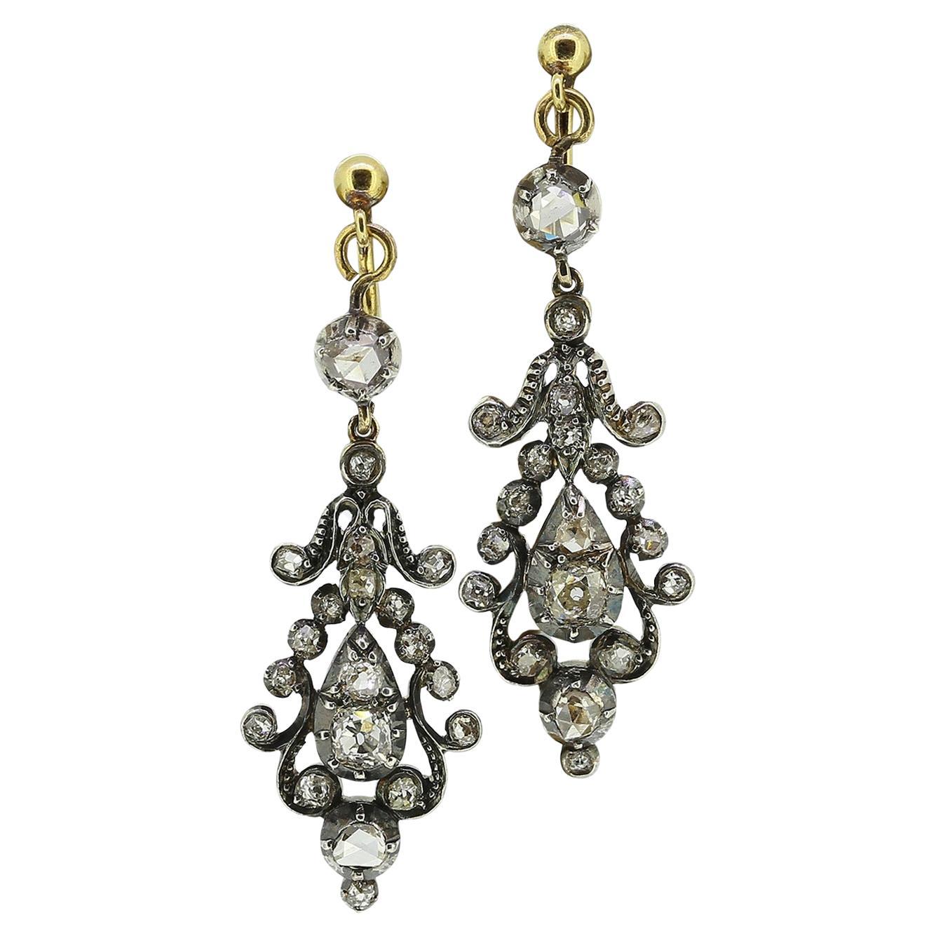 Victorian Diamond Drop Earring