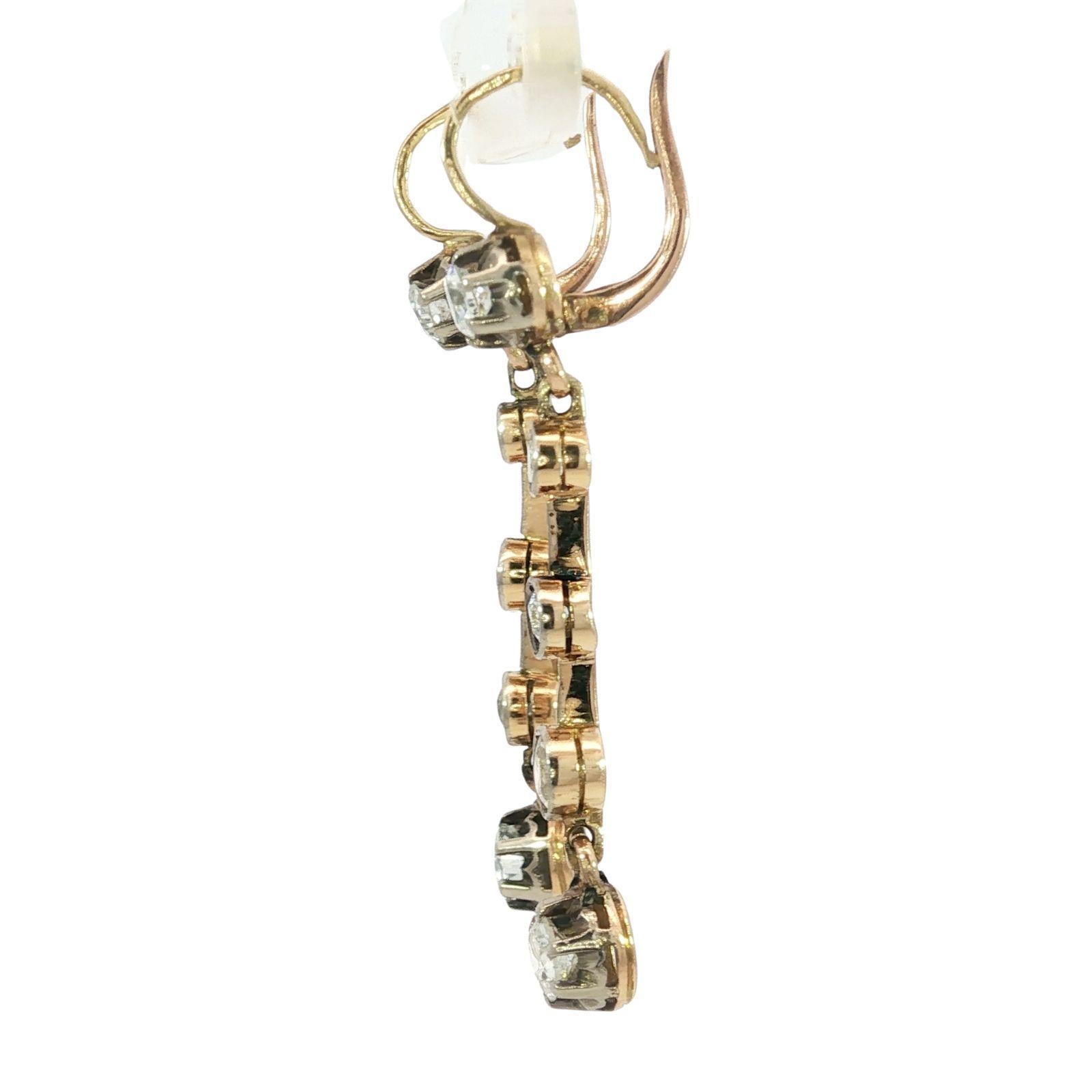 Orecchini vittoriani con diamanti in argento 18K ~2,24ctw In condizioni buone in vendita a Fairfield, CT