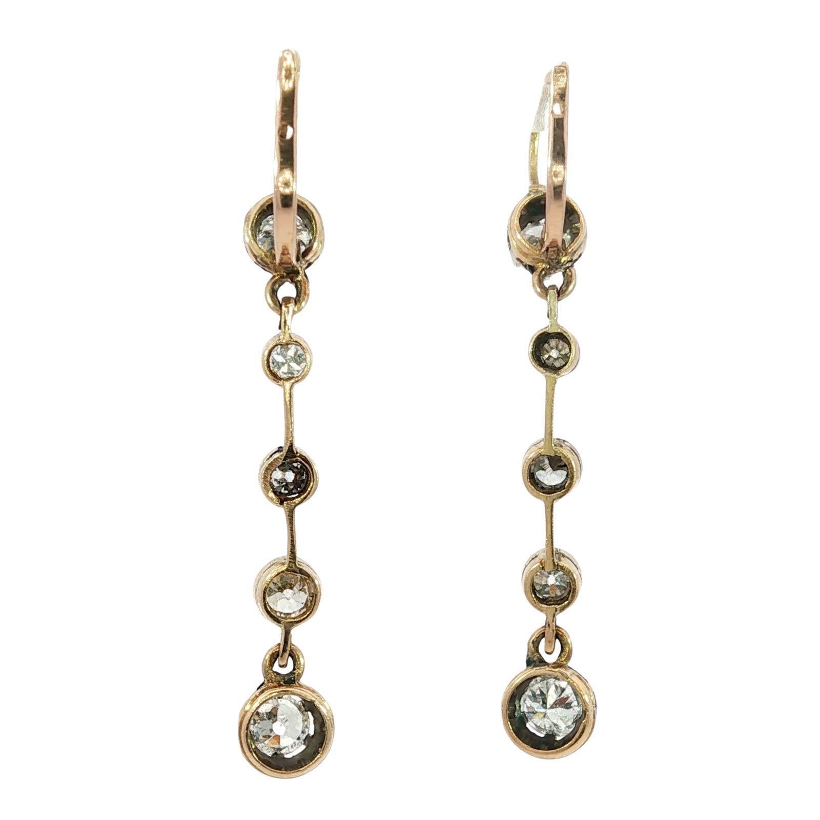 Donna Orecchini vittoriani con diamanti in argento 18K ~2,24ctw in vendita