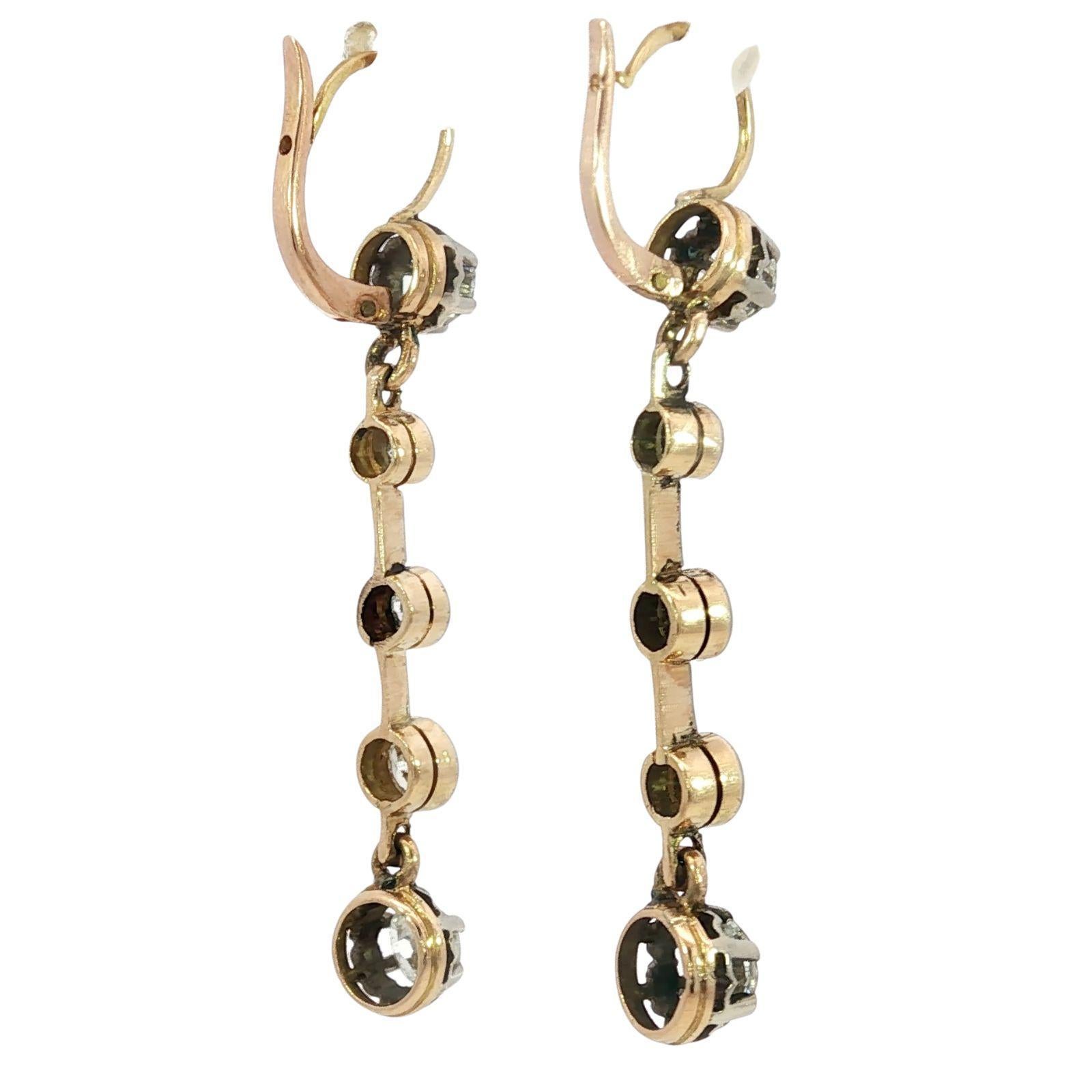 Orecchini vittoriani con diamanti in argento 18K ~2,24ctw in vendita 1