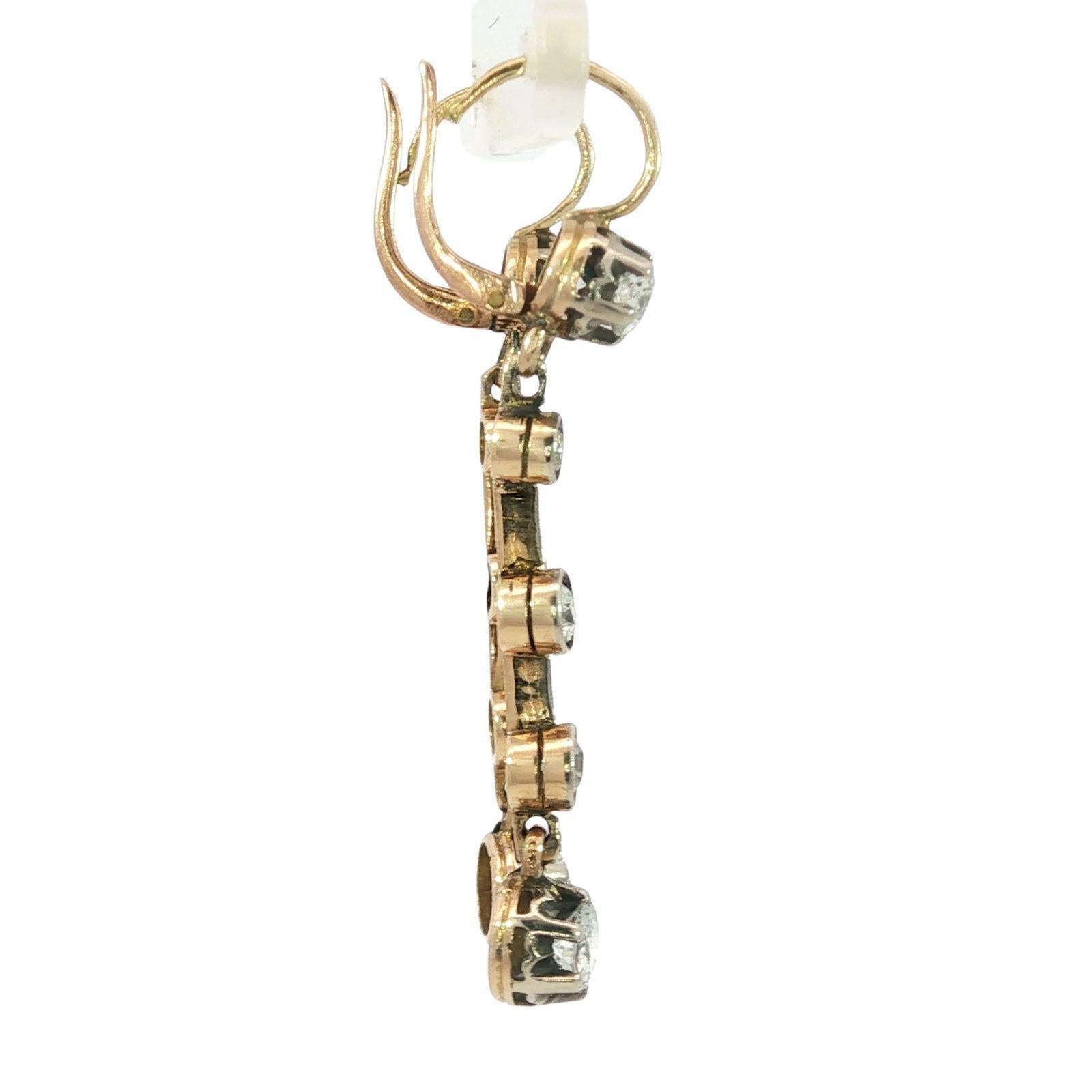 Orecchini vittoriani con diamanti in argento 18K ~2,24ctw in vendita 2