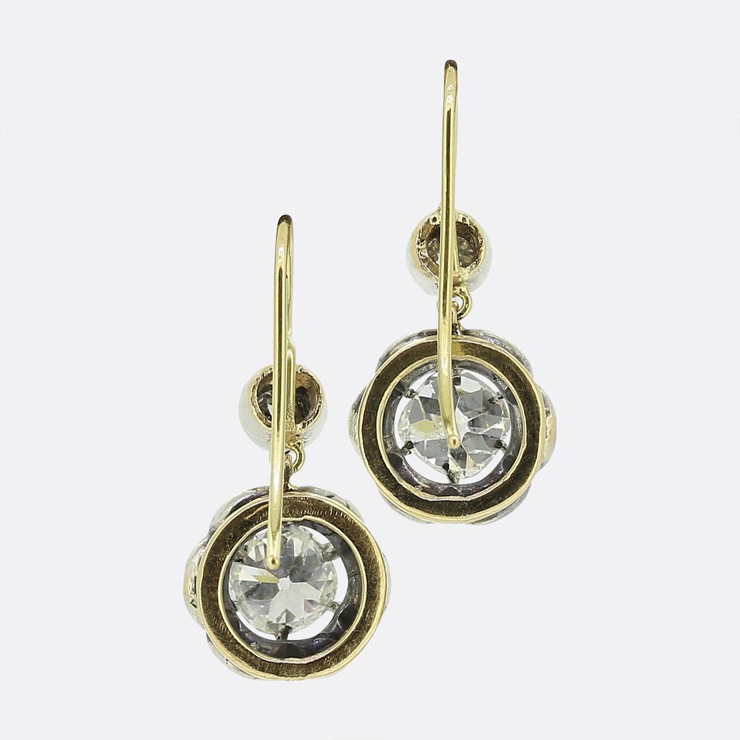 Victorian Diamond Drop Earrings In Good Condition For Sale In London, GB