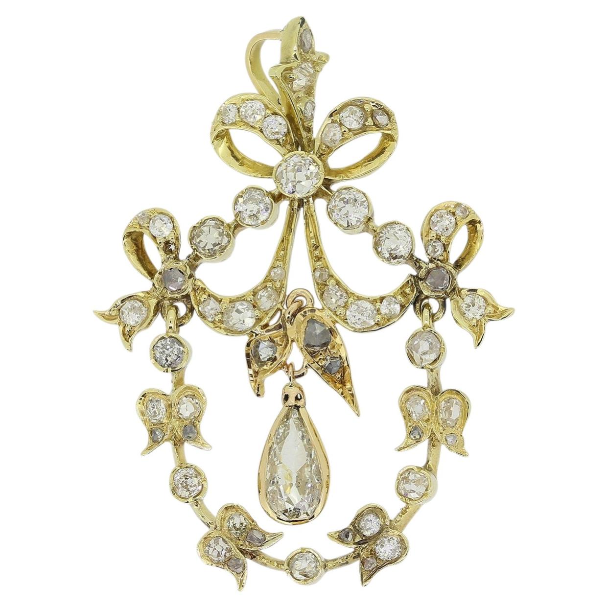 Victorian Diamond Drop Pendant