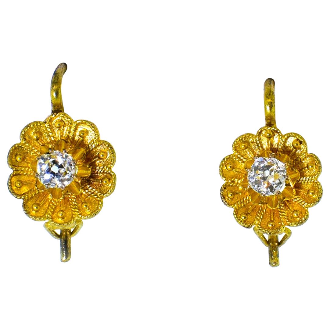 Victorian Diamond Earrings, circa 1895