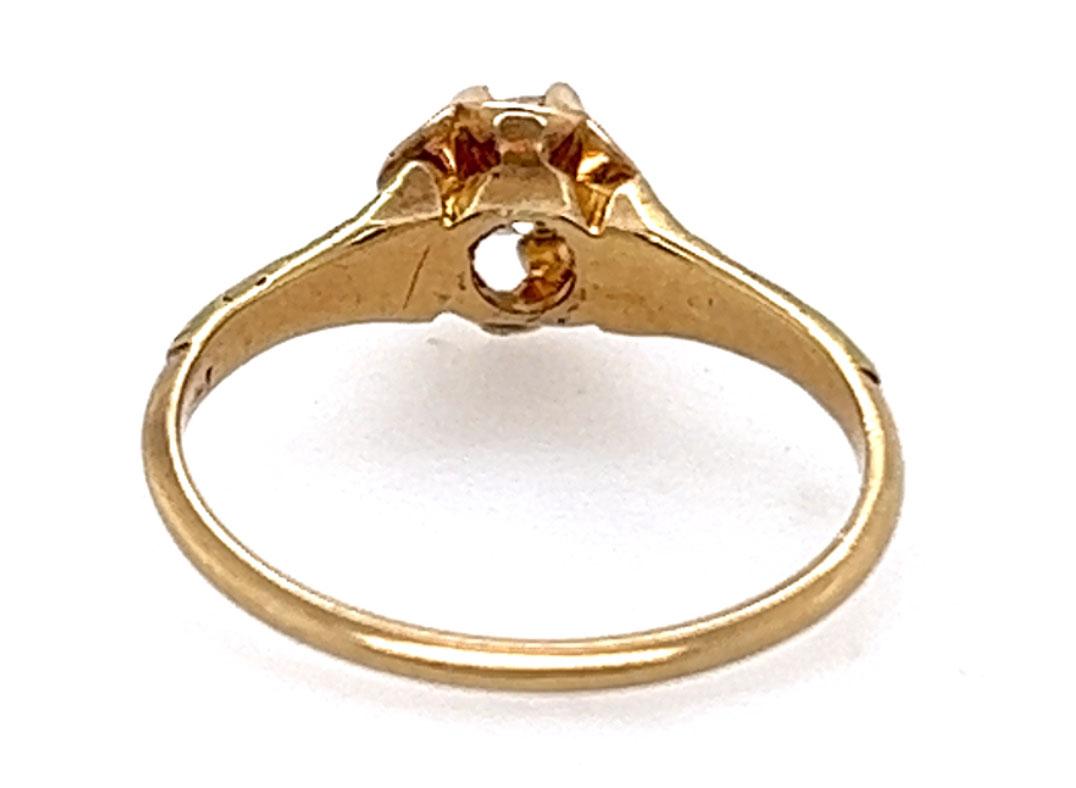 Victorian Diamond Engagement Ring .40ct F/VVS Antique 14K Original 1850's-1870's In Good Condition In Dearborn, MI