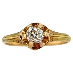 Victorian Diamond Engagement Ring .40ct F/VVS Antique 14K Original 1850's-1870's