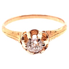 Victorian Diamond Engagement Ring .40ct Old Mine Cushion F/VVS Antique 14K