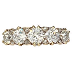Victorian Diamond Five-Stone 18 Carat Gold Ring