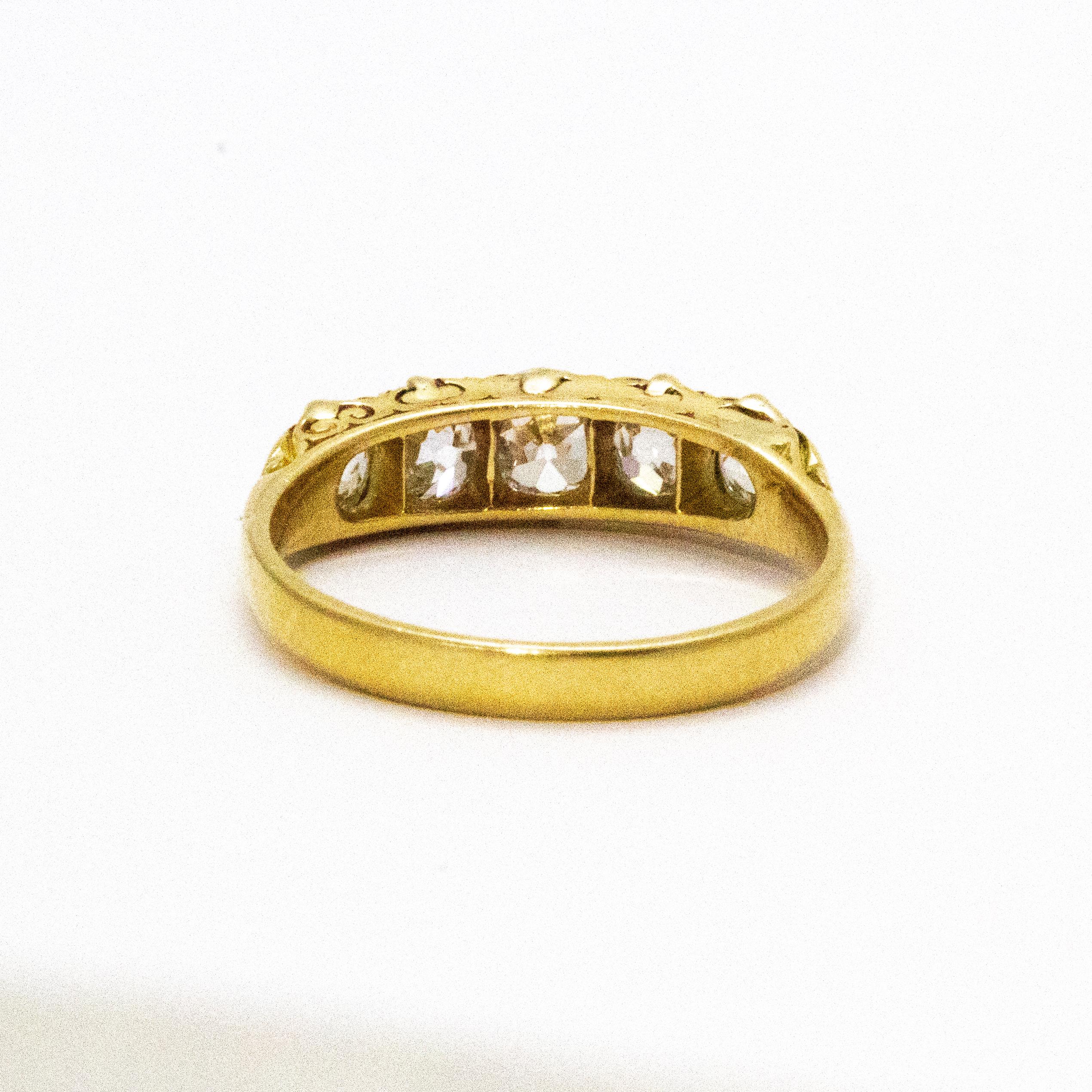 Women's Victorian Diamond Five-Stone 18 Carat Gold Ring